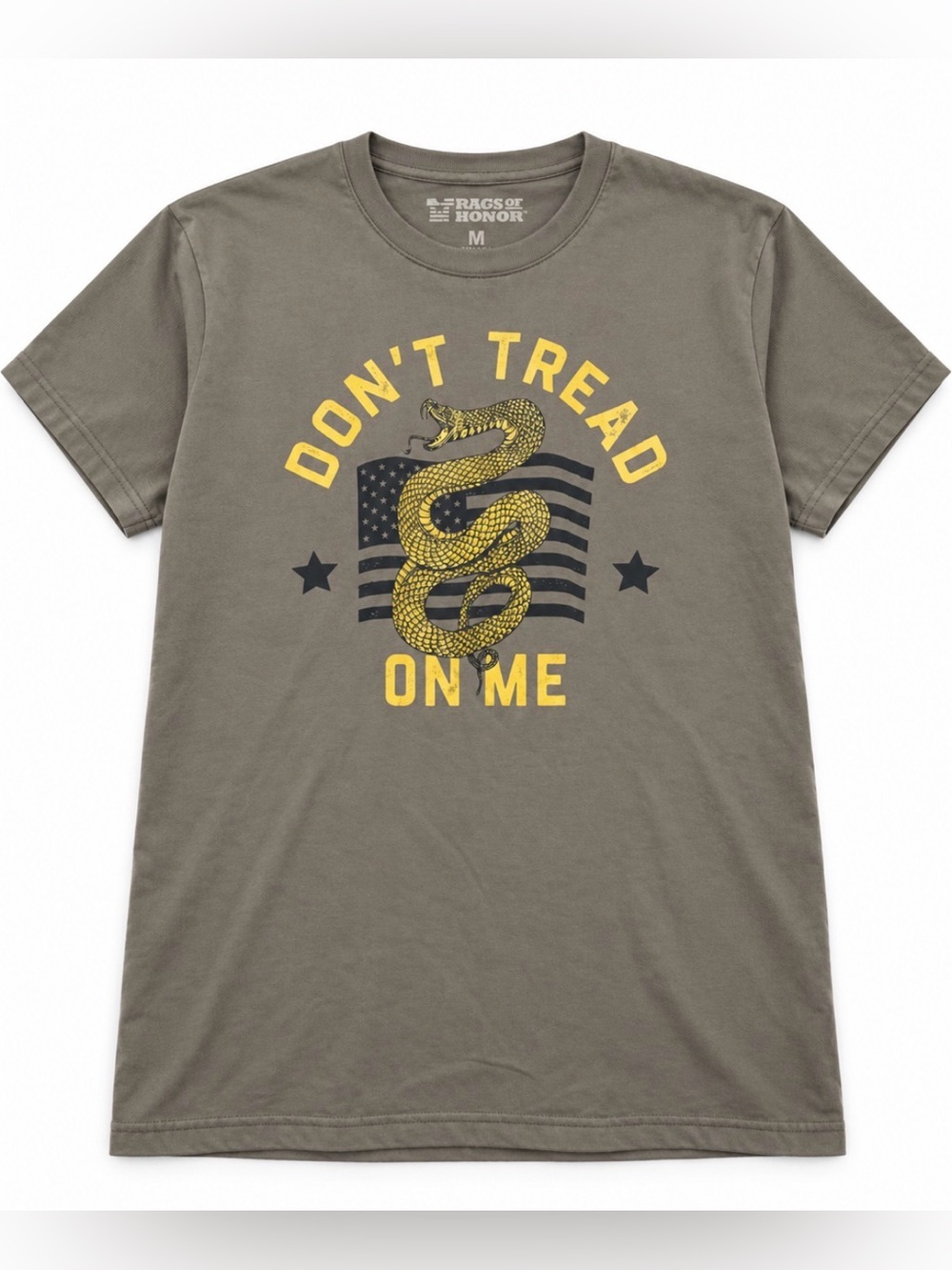 Men's Olive "Don't Tread On Me" Snake Graphic Tee